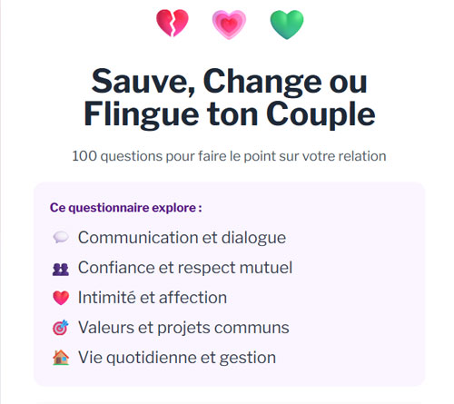 Sauve, change ou flingue ton couple